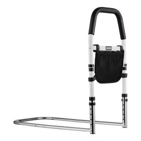 Bed Rail for Elderly, Bedside Assist Rails with PU Handrail, Adjustable Height Pipe Bedside Cane