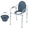 Commode Chair, Bedside Commode with Wider Toilet Seat, 7-Level Adjustable Height, 5.8L Removable Bucket, Easy to Assemble, 350 LBS Capacity