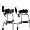2 in 1 Folding Walker & Removable Armrests, Height Adjustable Foldable Walker with 5" Solid Wheels